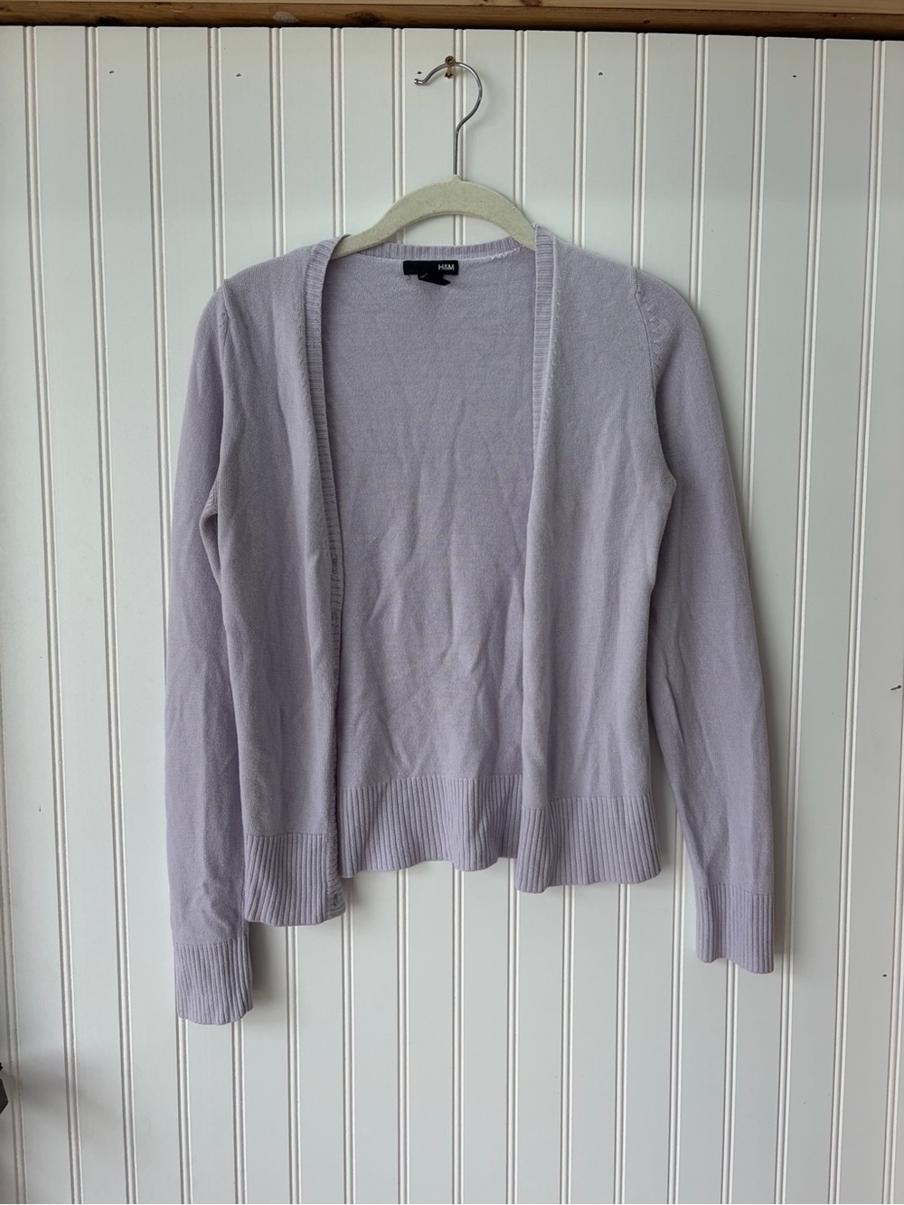 H&M Lavender Open Front Knit Cardigan